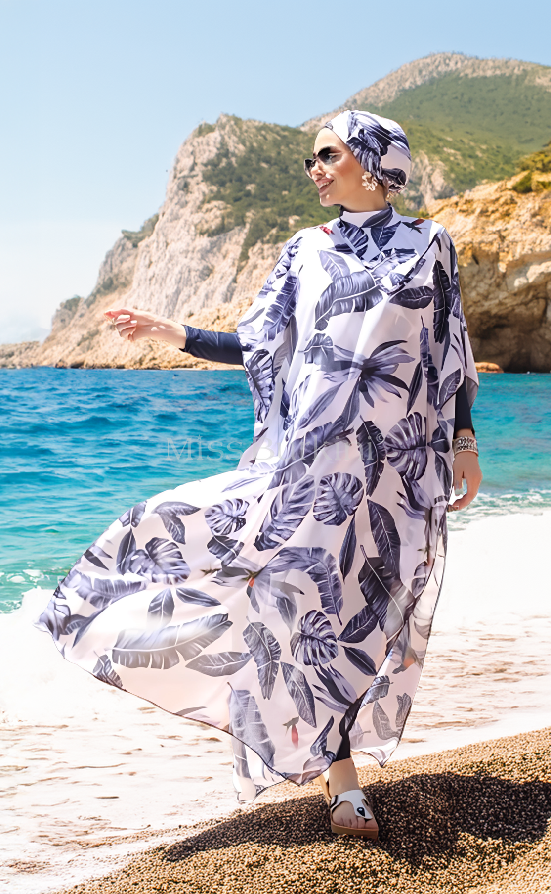 Burkini femme avec paréo Tropica