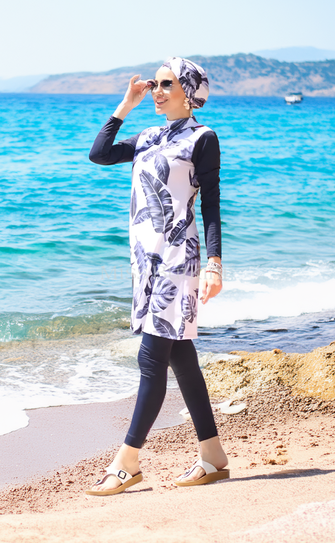 Burkini femme avec paréo Tropica
