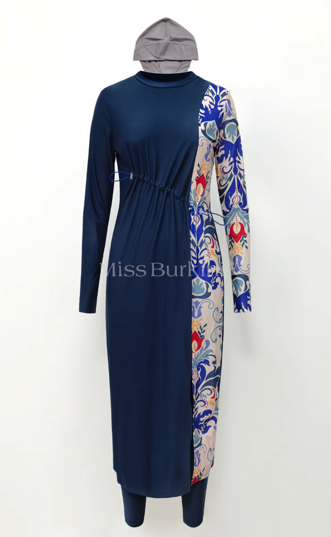Burkini femme voilée Jasmina motifs bleus