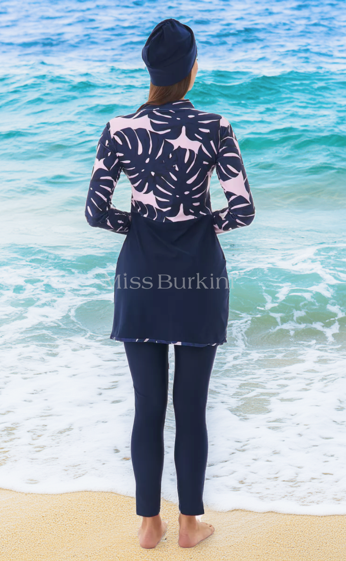 Burkini long Malaga pink tropic
