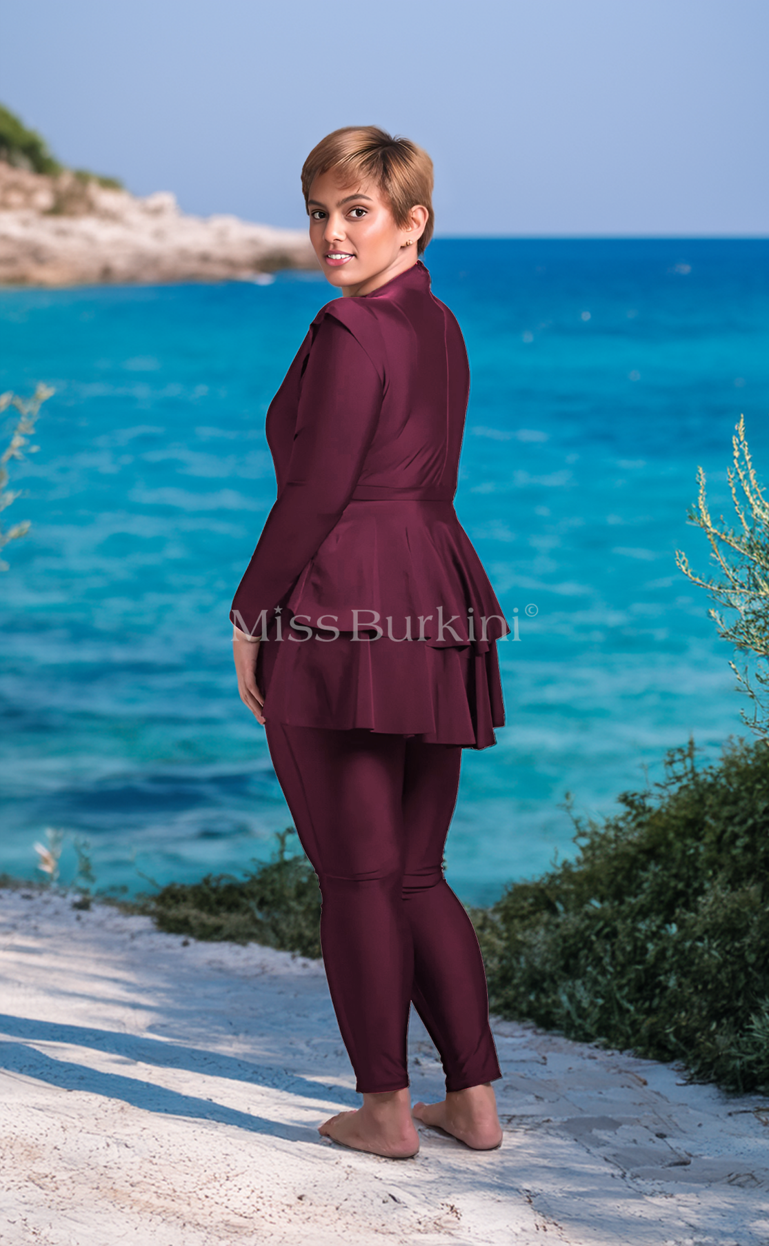 Burkini maillot de bain Antalya pourpre