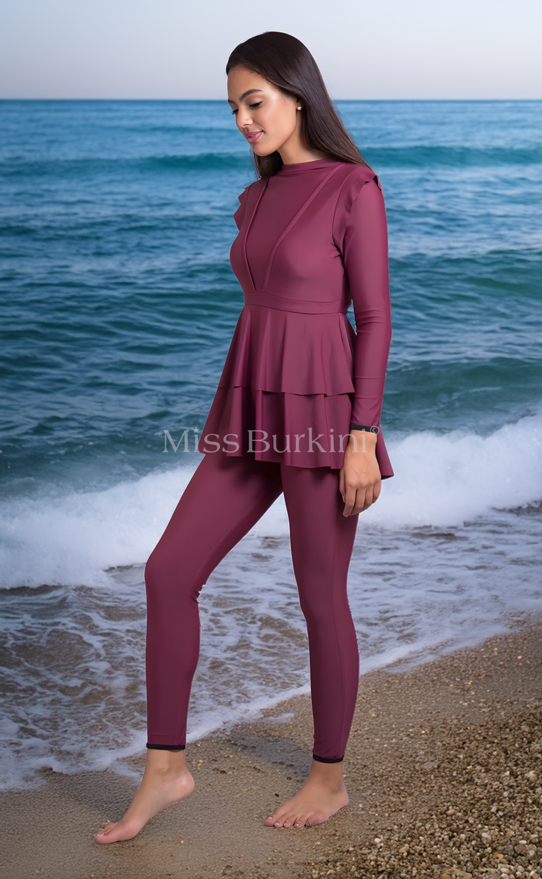 Burkini maillot de bain Antalya pourpre