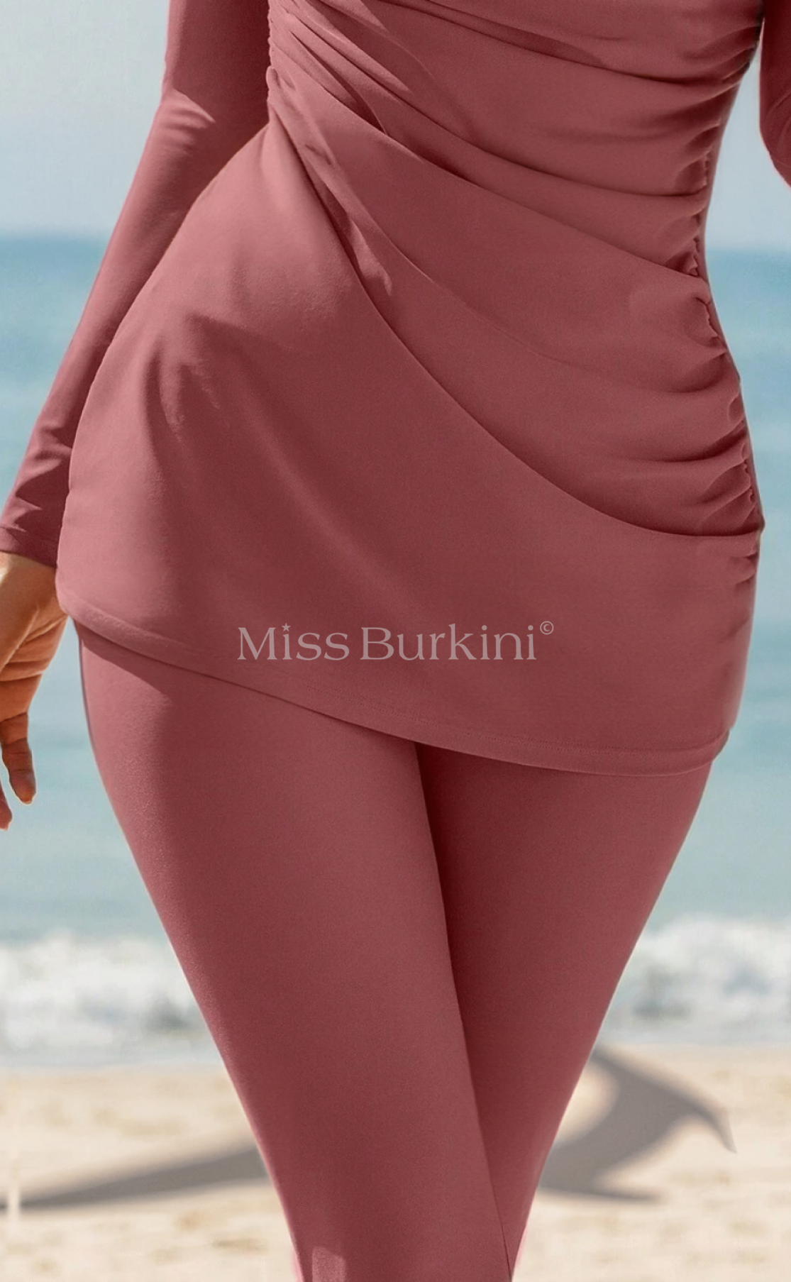 Burkini maillot de bain Massilia rouge brique