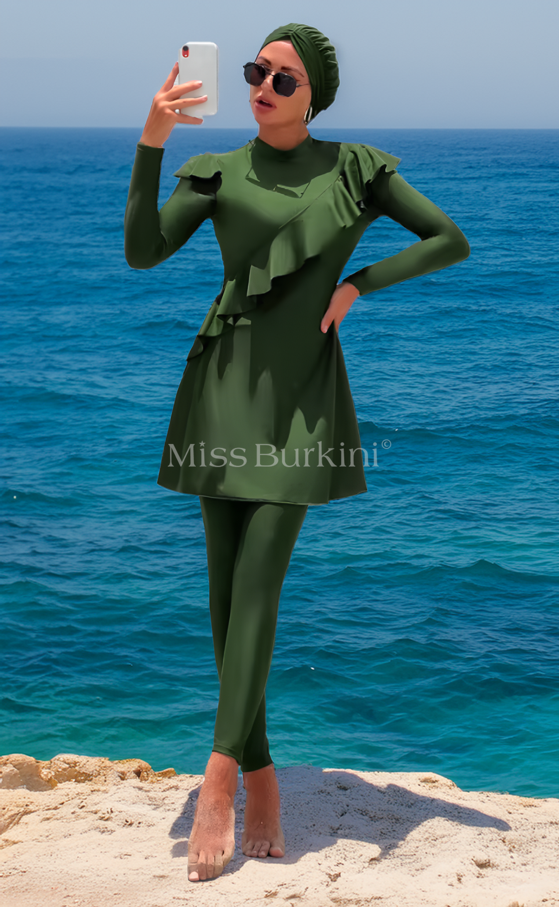 Burkini maillot de bain Yelena vert