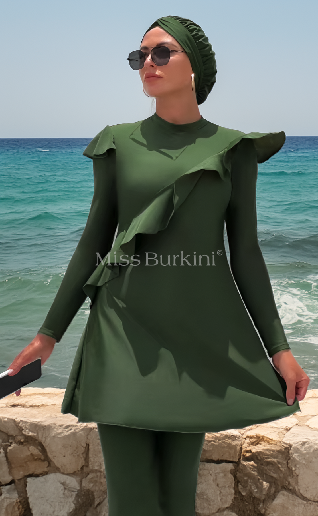 Burkini maillot de bain Yelena vert