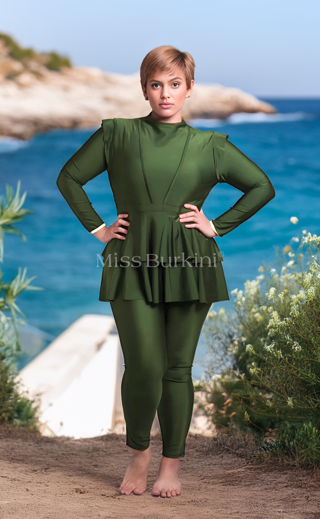 Burkini maillot de bain Antalya Kaki