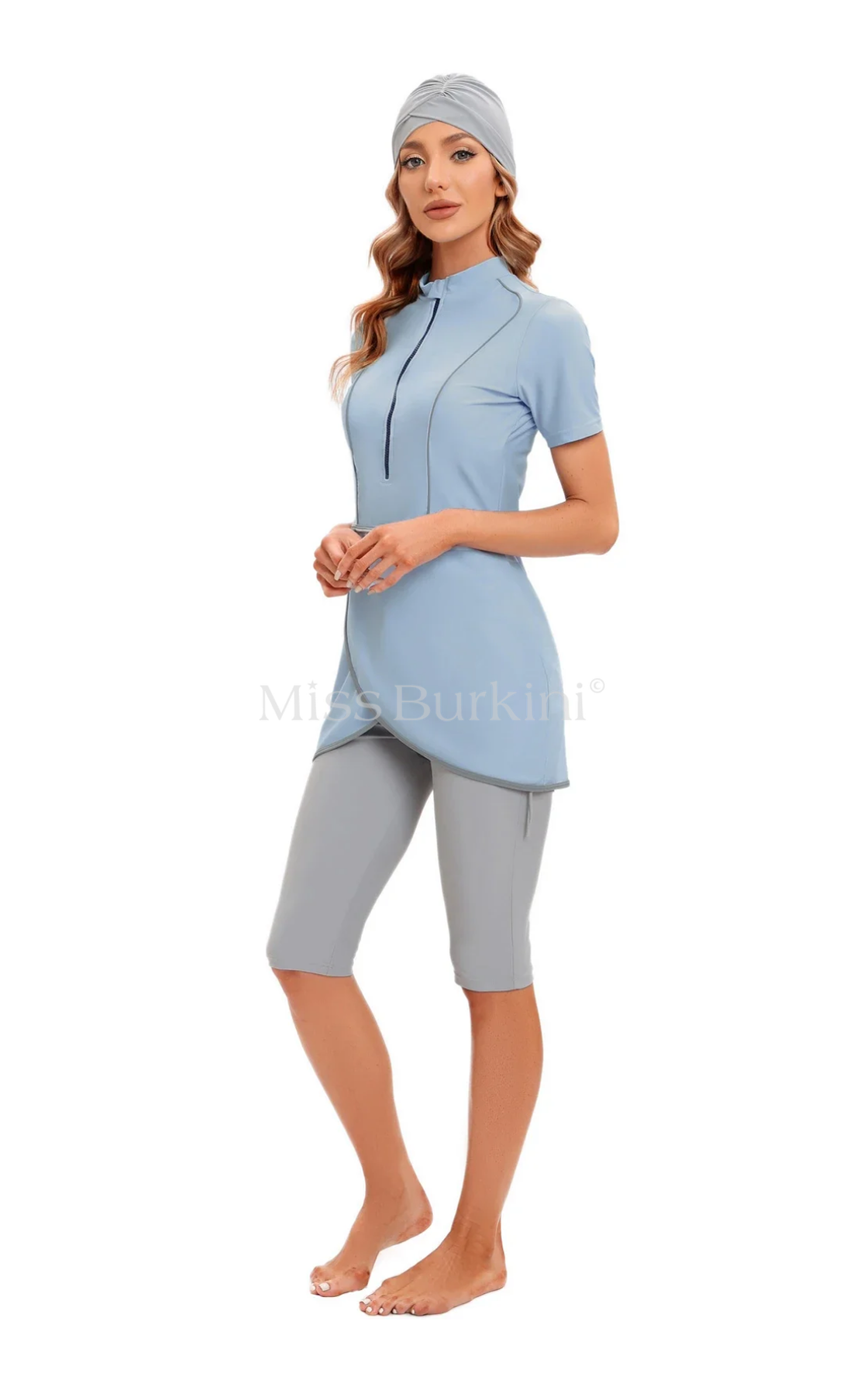 Burkini pas cher Malaga bleu pastel Re-turn
