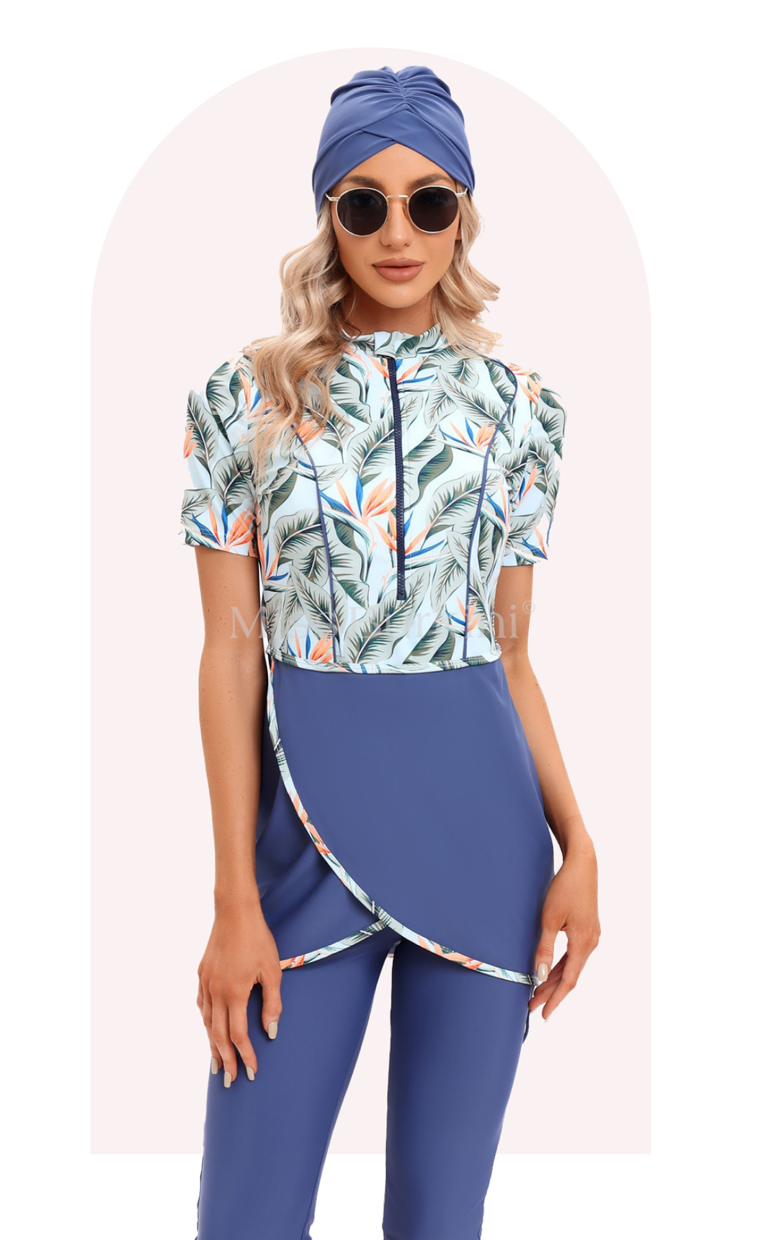 Burkini pas cher Malaga bleu tropic Re-turn