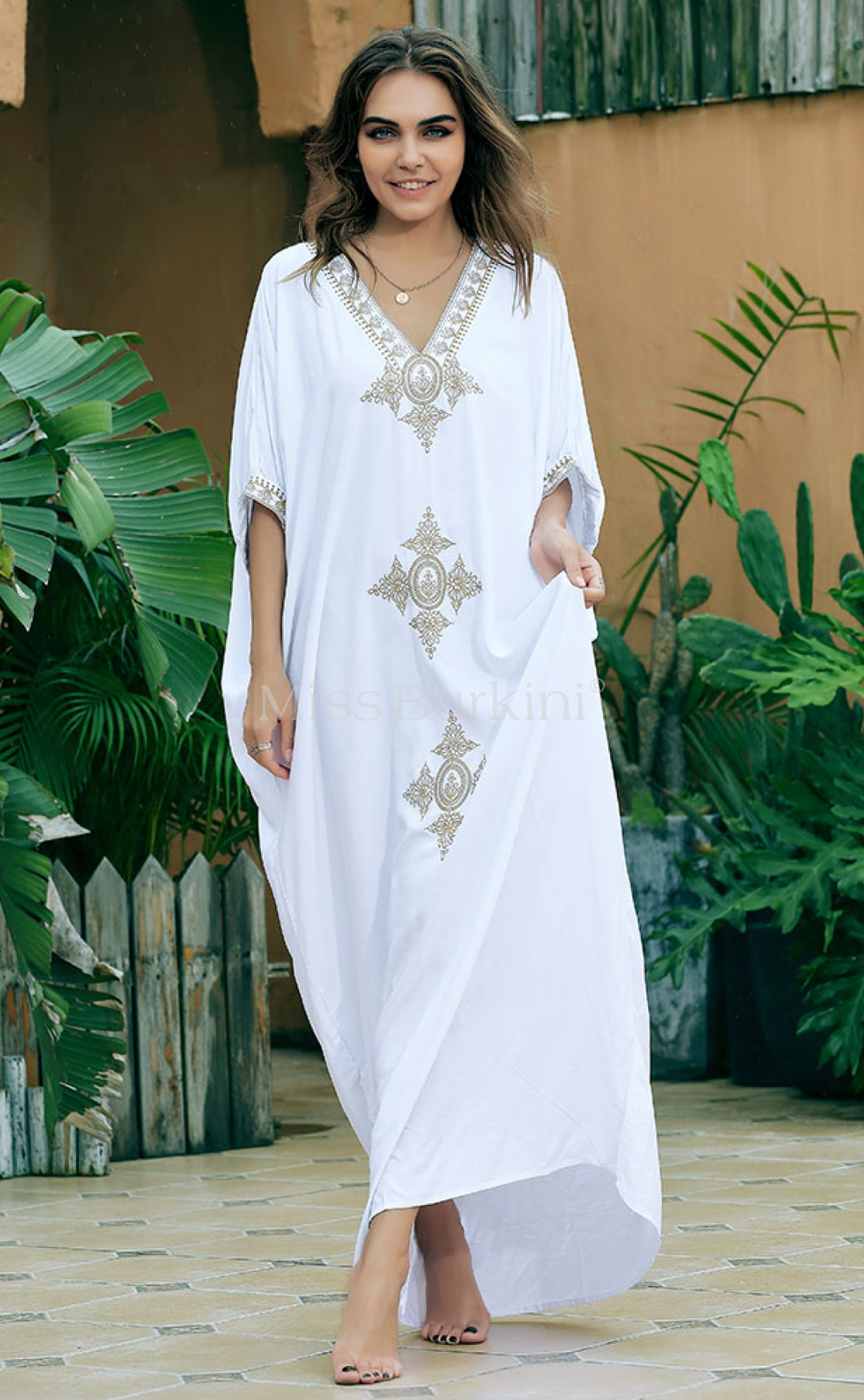 Caftan Marocain Manche Courte Robe Orientale Robe Caftan Simple