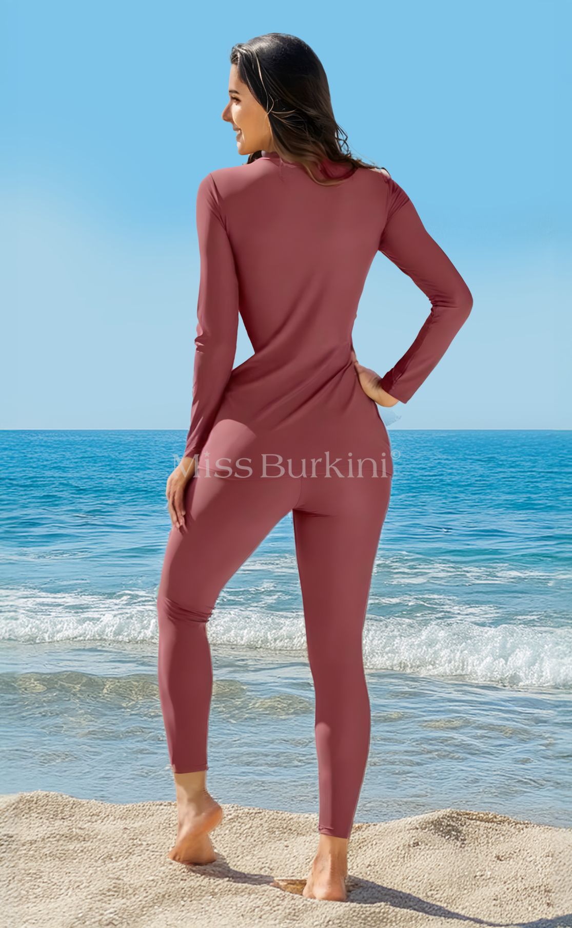 Burkini maillot de bain Massilia rouge brique