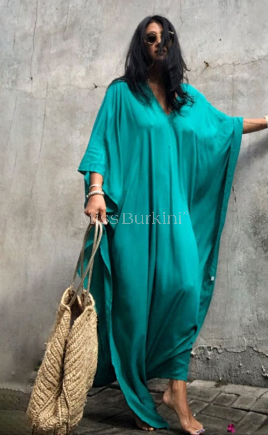 robe de plage bleu - robe de plage longue - miss burkini