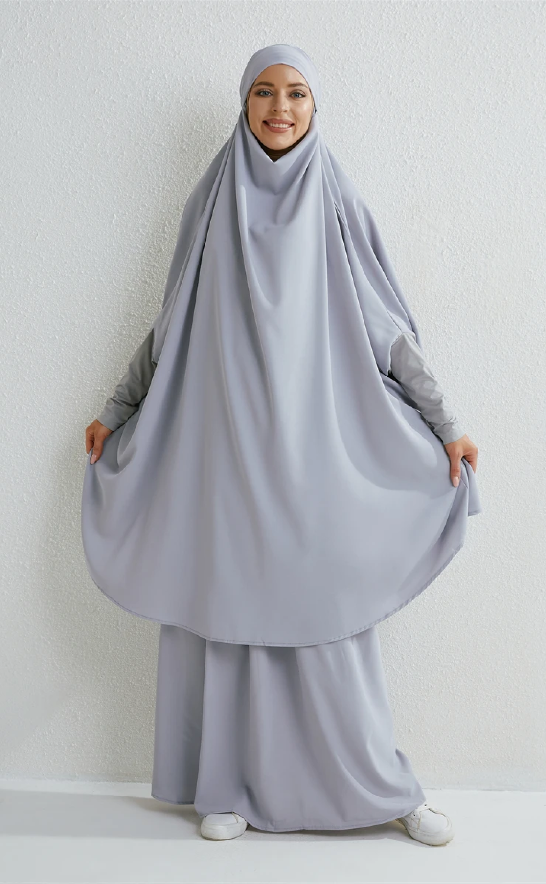 Abaya 3 pièces Shayna gris