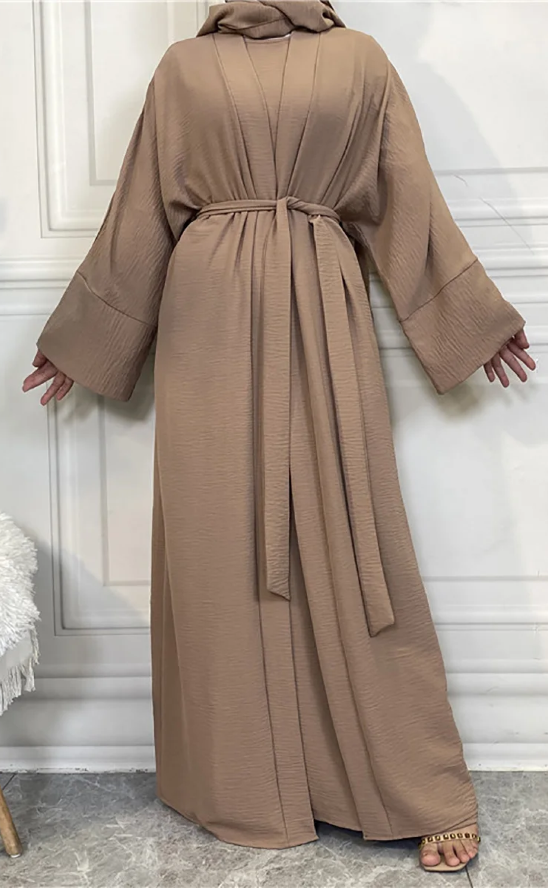 Abaya Telma 3 pièces taupe