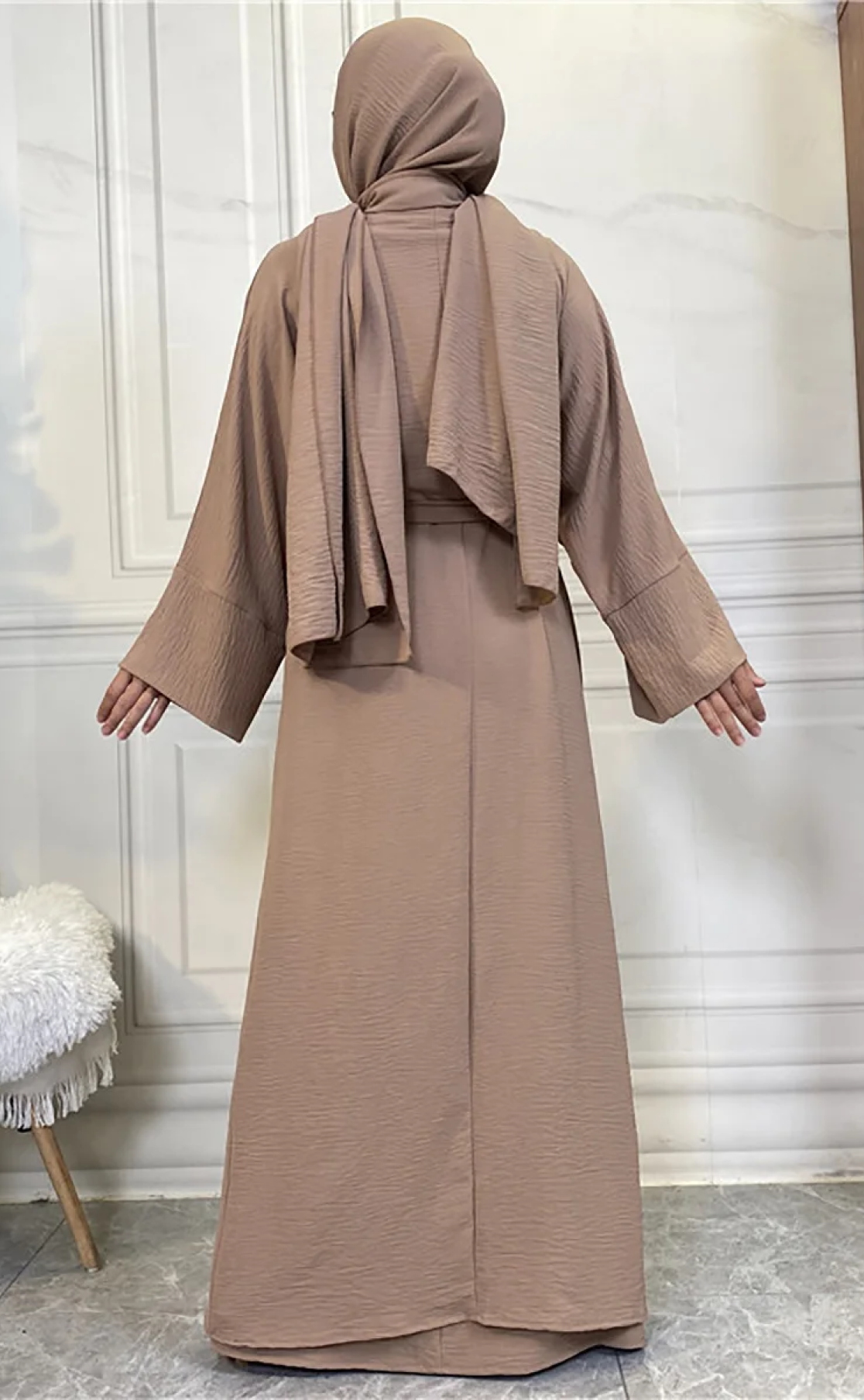 Abaya Telma 3 pièces taupe