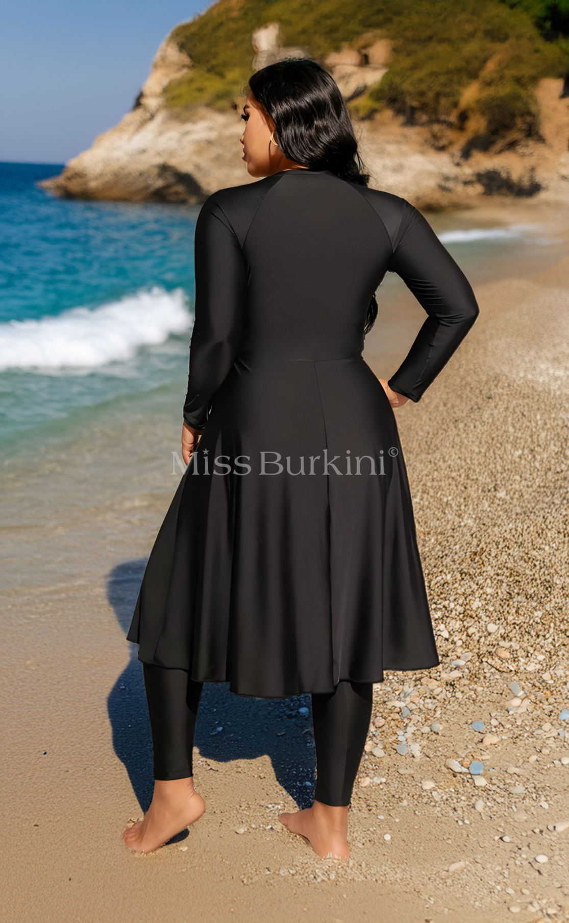 Burkini grande taille Dayana noir