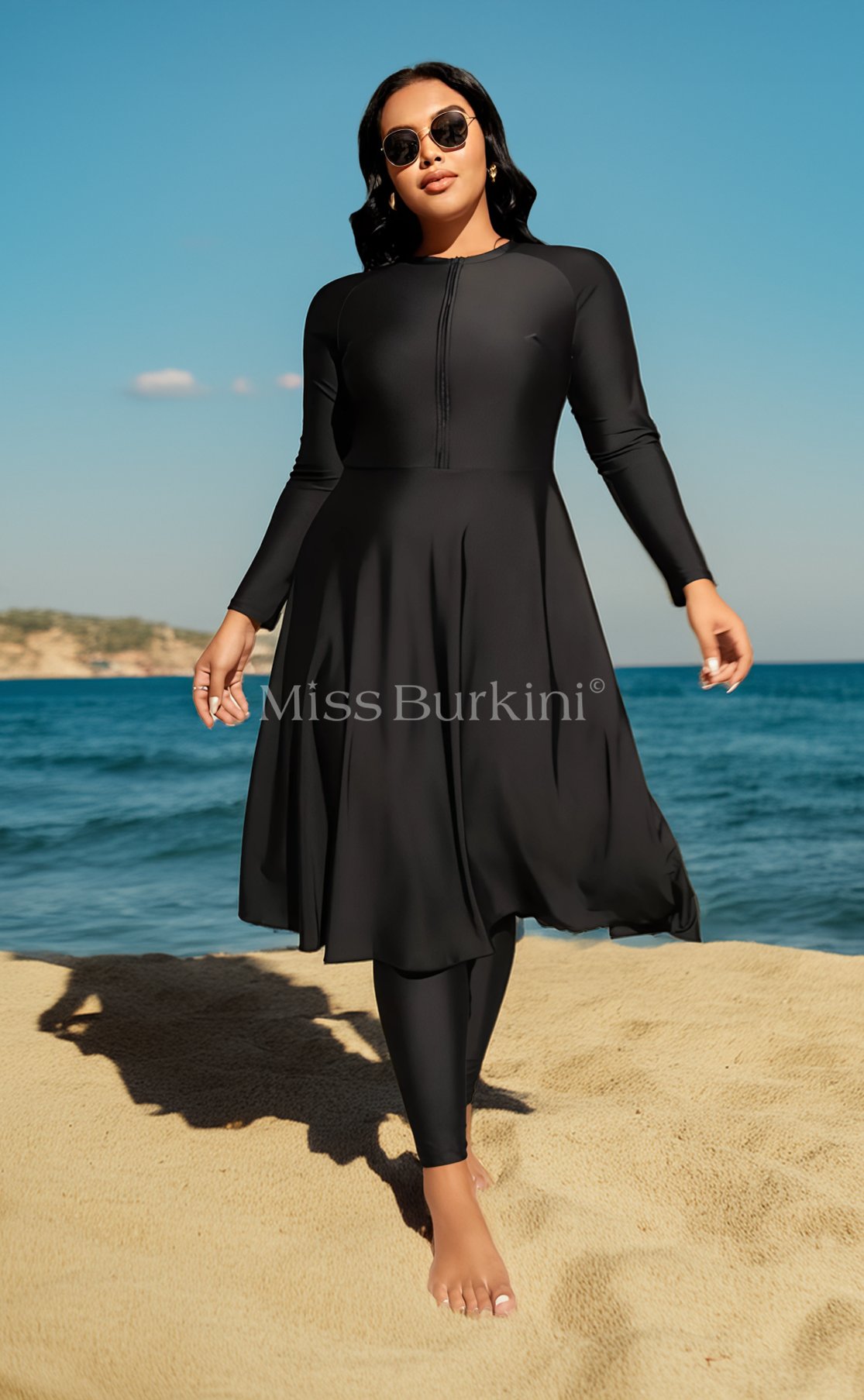 Burkini grande taille Dayana noir