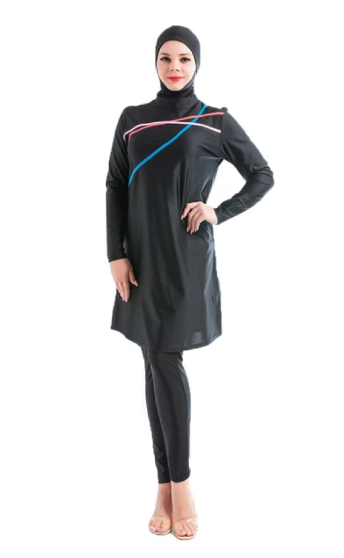 Burkini piscine long 3 pièces Soraya noir