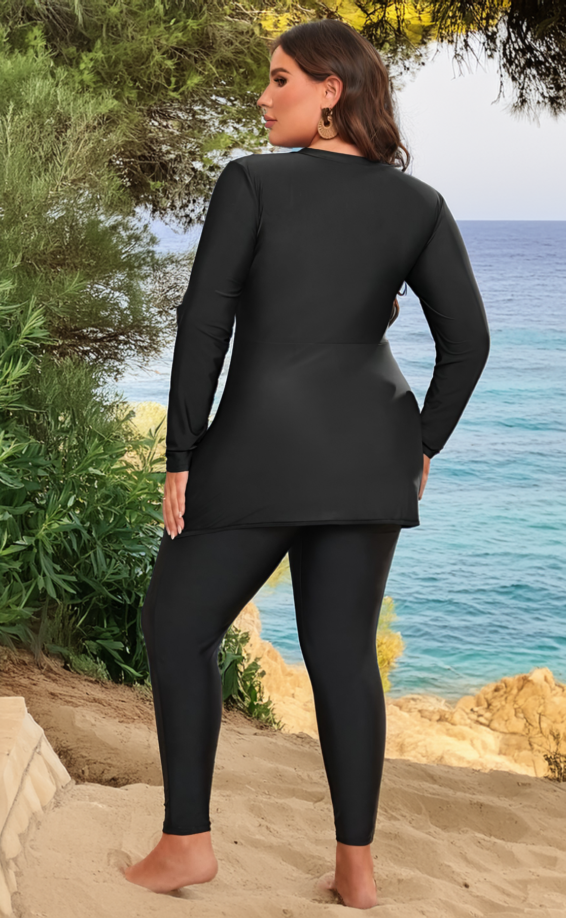 Burkini long Malaga noir