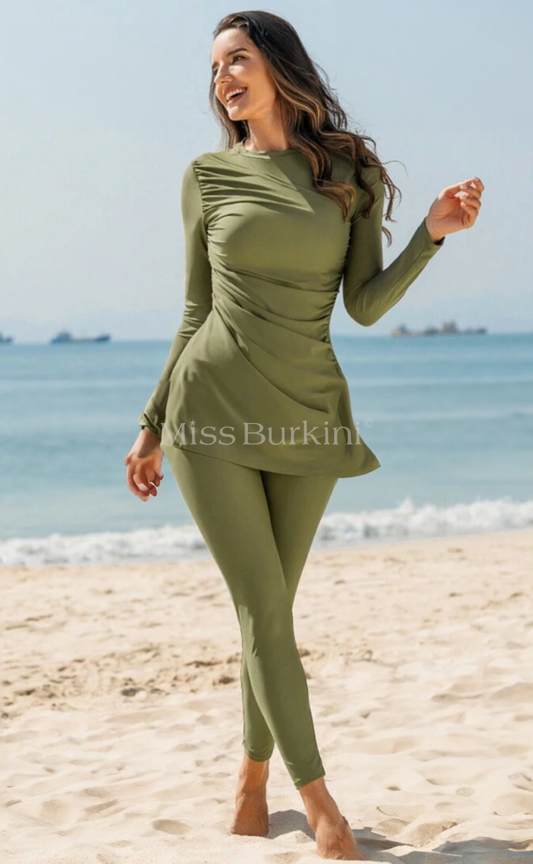 Burkini maillot de bain Massilia vert argile