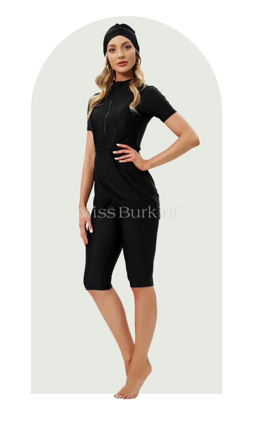Burkini pas cher Malaga court noir Re-turn