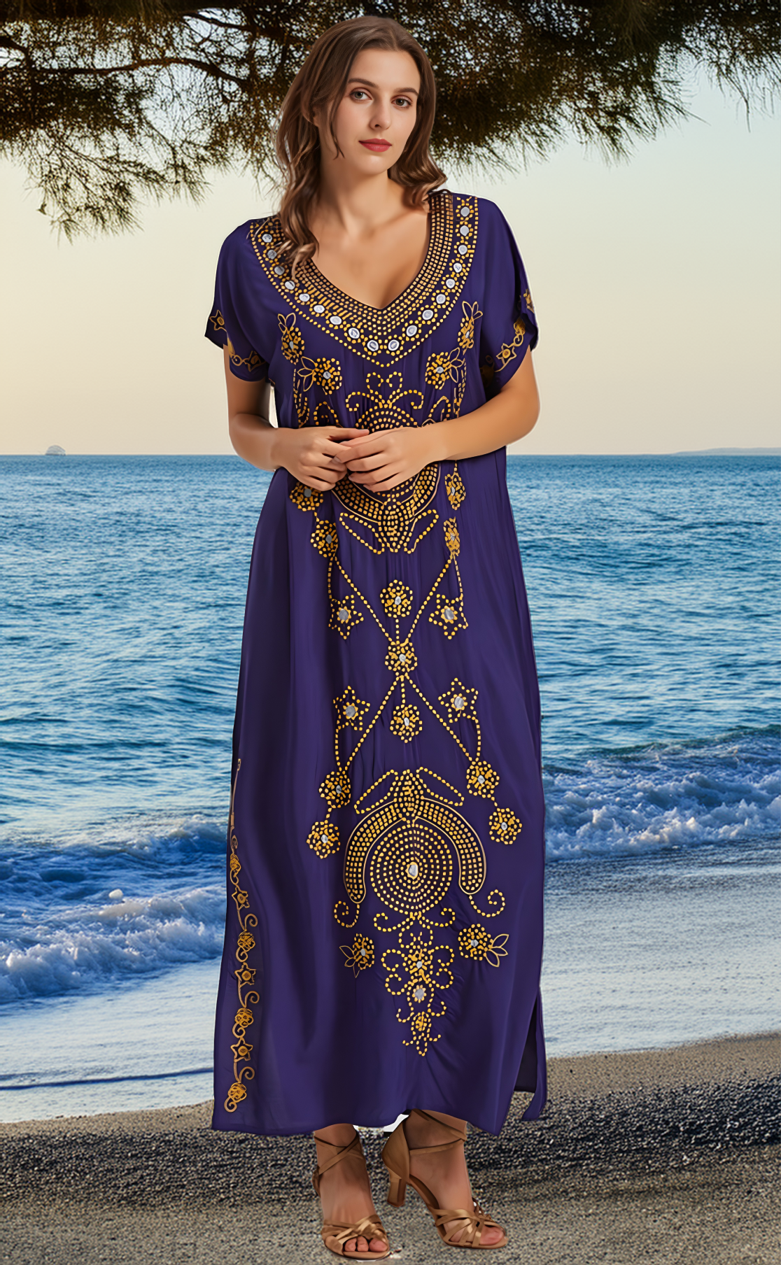 Caftan Marocain Aicha bleu