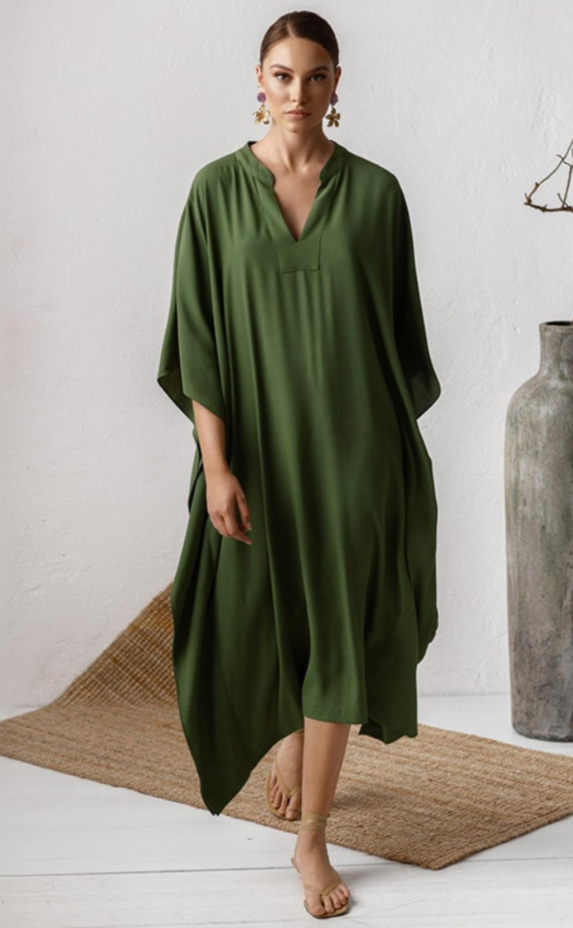 robe de plage longue - robe de plage bohème - robe de plage verte - Miss Burkini