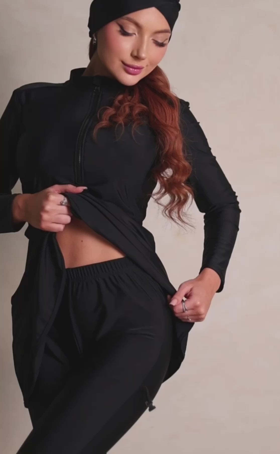 Burkini long Malaga noir